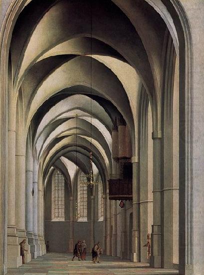 View of the ambulatory of the Grote or St. Bavokerk in Haarlem, Pieter Jansz Saenredam